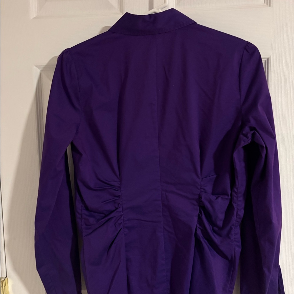 New York & Company Purple Button Down Shirt - Picture 3 of 3